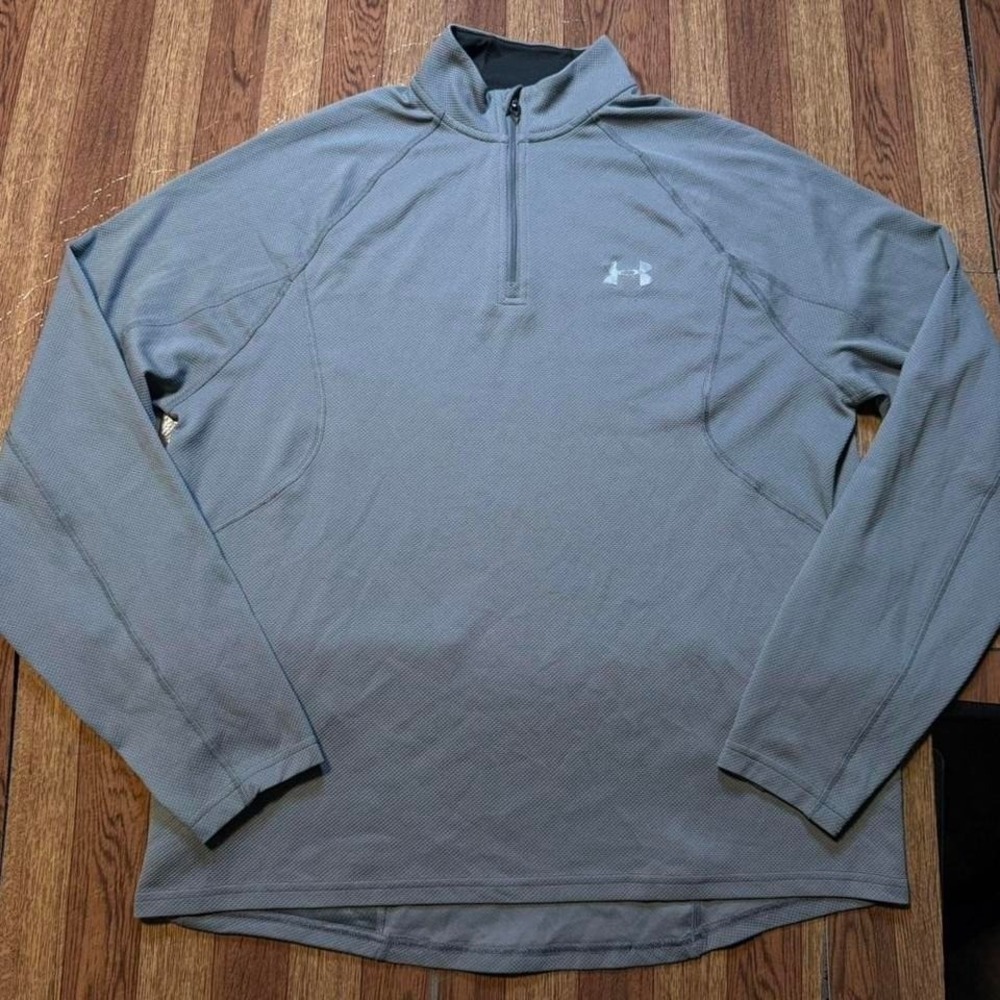 Under Armour Grey Retro Tech Sportswear Running Quarter Jacket Medium